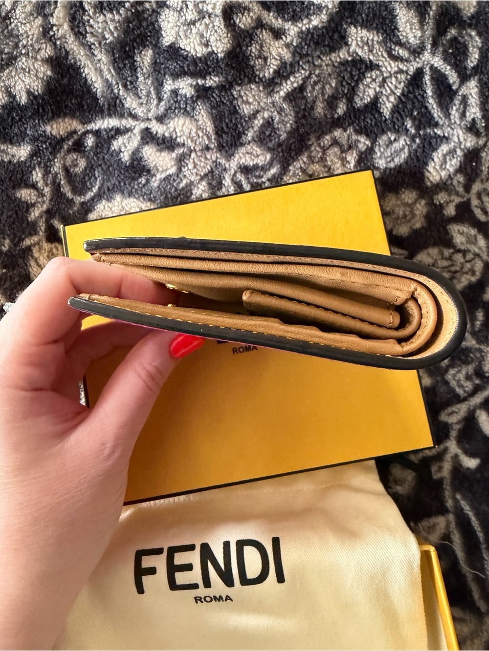 FENDI Pink Leather Mini Wallet with Gold Hardware - Picture 6 of 8